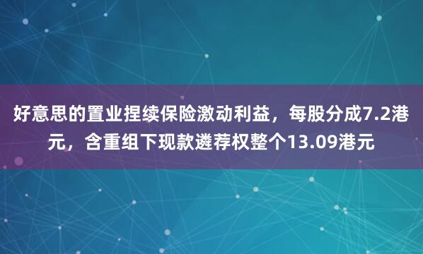 好意思的置业捏续保险激动利益，每股分成7.2港元，含重组下现款遴荐权整个13.09港元